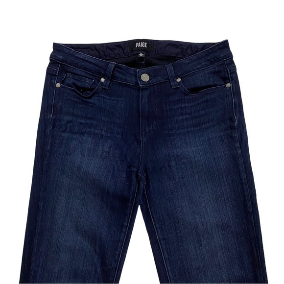 Paige Skyline Skinny in Georgie Wash Women Jeans Sz 28 x27 Dark Whiskered Denim - Picture 2 of 16